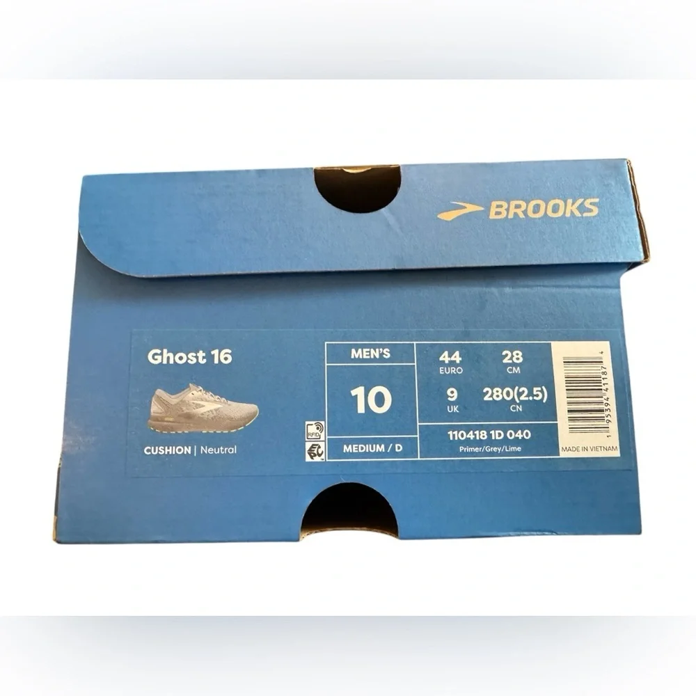 Brooks Ghost 16 in Grey/Lime tennis shoes sneakers Size Men’s 10 - Picture 11 of 11